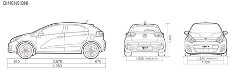 Schema dimensioni Kia Rio