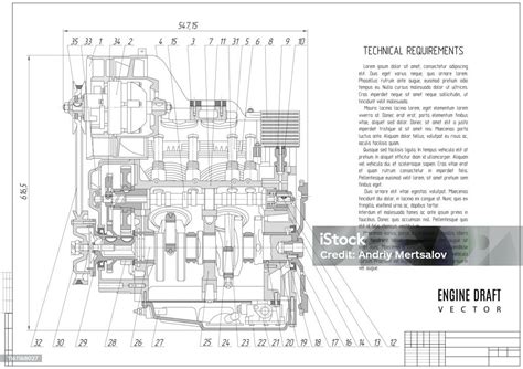 Disegno tecnico del motore Lancia V4