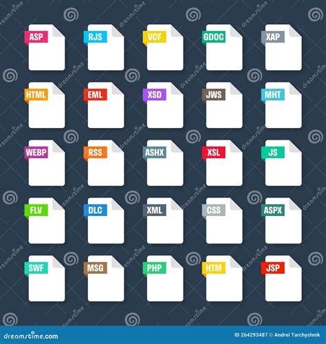 Icone che rappresentano diversi formati di file audio e video comuni