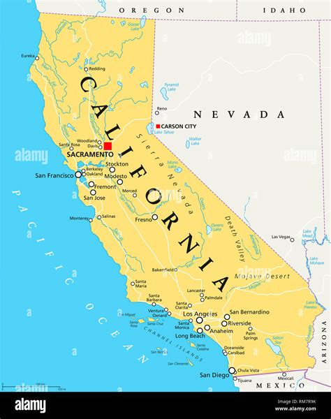 Mappa della Bassa California con evidenziata Tijuana