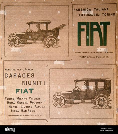 Artistic Fiat advertisements from the early 20th century
