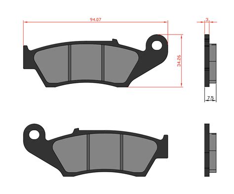 Diagramma di una pastiglia freno con dimensioni indicate