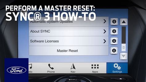SYNC 3 reset buttons illustration