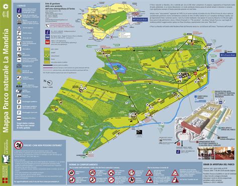 Mappa del Parco Regionale La Mandria con i confini storici