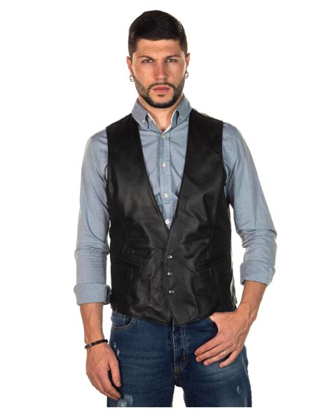 Gilet in pelle uomo