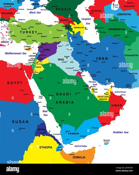Mappa del Medio Oriente con evidenziate le principali rotte petrolifere