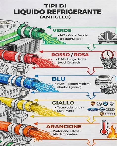 Tipi di liquido refrigerante per colore