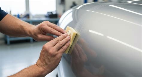Applicazione di pasta abrasiva su carrozzeria