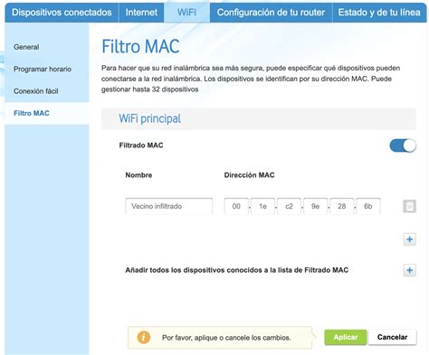 Sicurezza del router e filtri MAC
