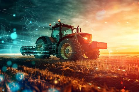 Trattori e macchine agricole moderne in un campo