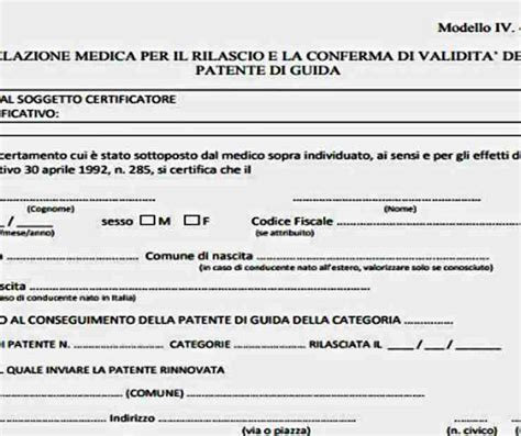 Visita medica per rinnovo patente