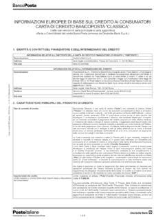Documento di Informazioni Europee di Base sul Credito ai Consumatori