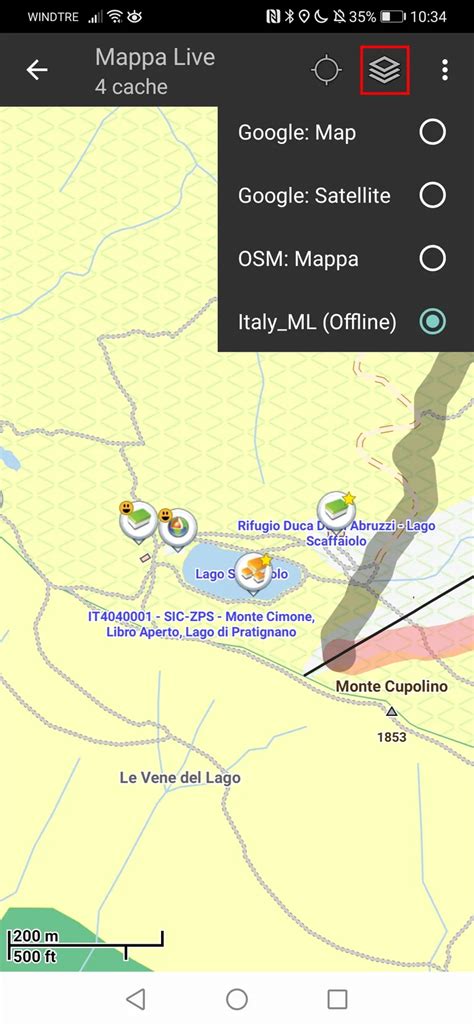 Mappa offline sul display di un'auto Skoda