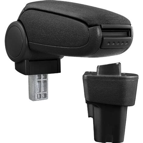 Dettaglio di un bracciolo per Kia Picanto con vano portaoggetti aperto e porte USB