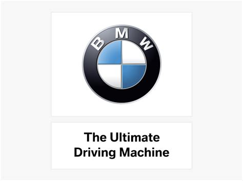Logo BMW e slogan The Ultimate Driving Machine