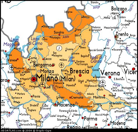 mappa della Lombardia con Nova Milanese evidenziata