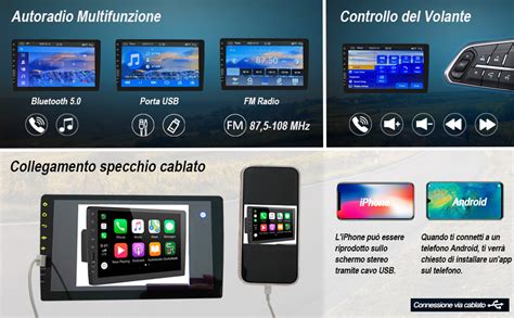 Interfaccia del sistema infotainment con errore telecamera