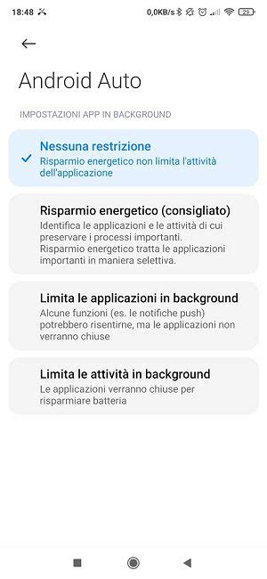 Configurazione Android Auto