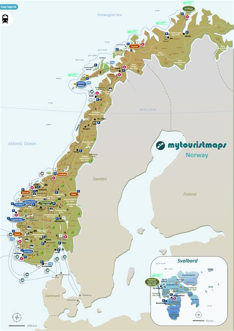 Mappa della Norvegia con le infrastrutture di ricarica per veicoli elettrici