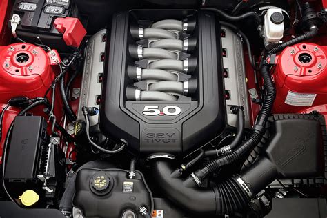Dettaglio del motore V8 5.0 Coyote