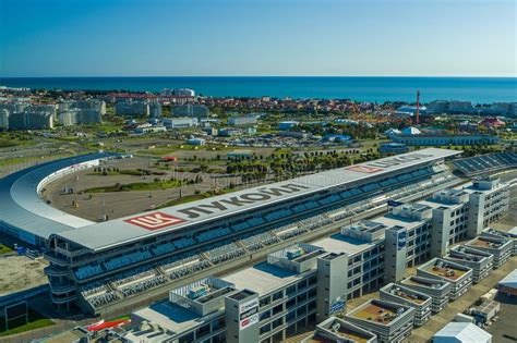 Veduta aerea del Sochi Autodrom integrato nel Parco Olimpico
