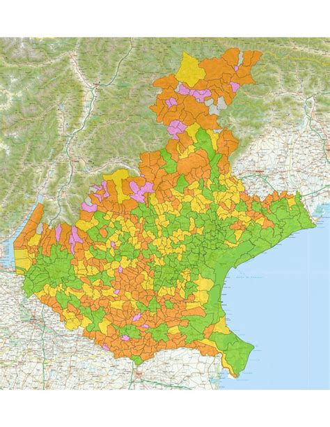 Mappa del Veneto con i punti di attività dei consorzi di autoriparazione