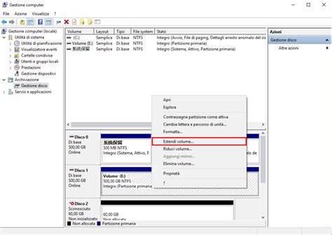 Gestione disco Windows 10