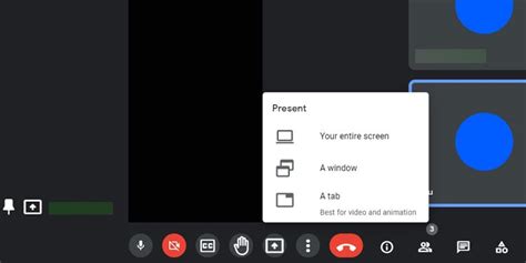 Esempio di condivisione di una scheda YouTube su Google Meet