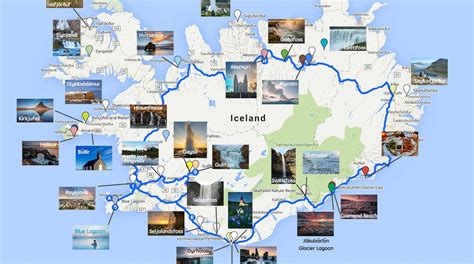 Mappa della Ring Road in Islanda