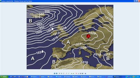 Mappa meteorologica con linee isobare