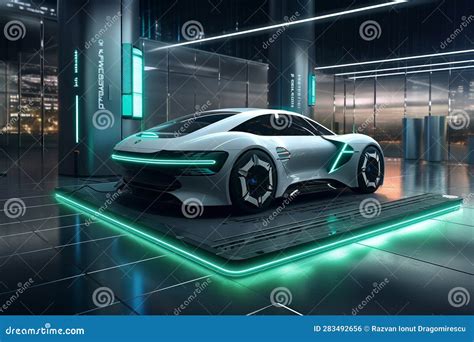 Rendering 3D di un'auto futuristica che evidenzia elementi di design sostenibile