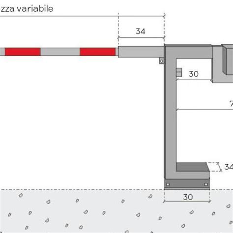 Schema di una barriera veicolare manuale con i suoi componenti principali