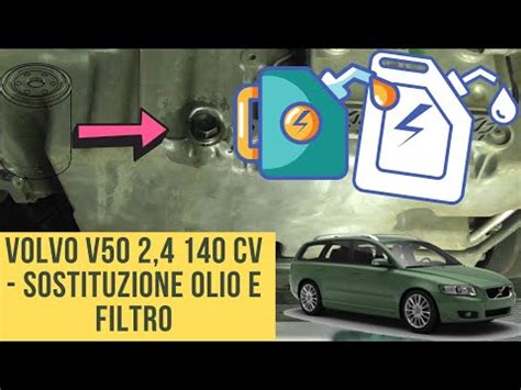 Motore Volvo V50 con indicazione del filtro olio
