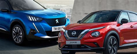 Confronto fianco a fianco Peugeot 2008 e Nissan Juke