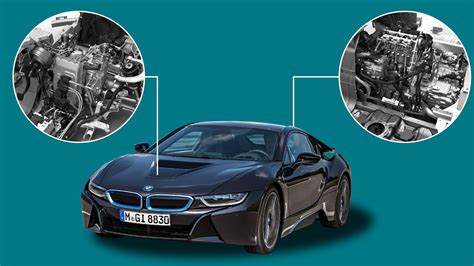 Dettaglio tecnico motore ibrido BMW i8