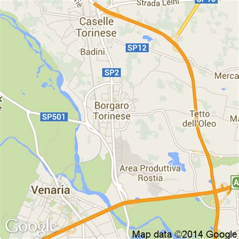 Mappa della zona industriale di Borgaro Torinese