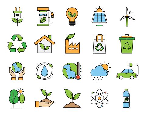 Icone che rappresentano riciclo, ambiente e risparmio