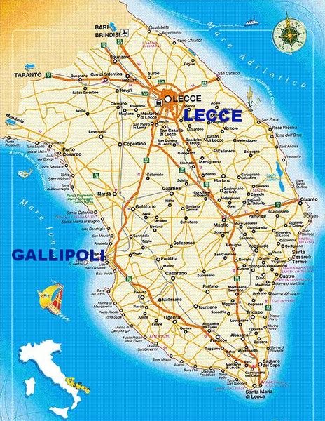 Mappa delle agenzie automobilistiche nel Salento