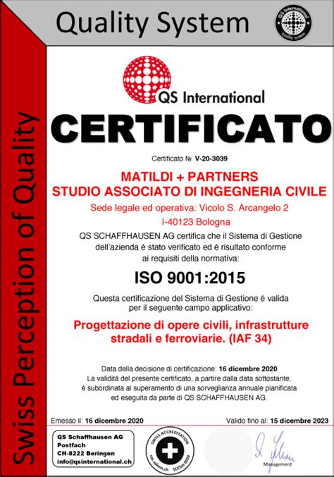 Certificato di qualità per ricambi auto