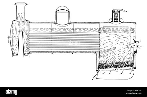 Sezione trasversale di una locomotiva a vapore con tender