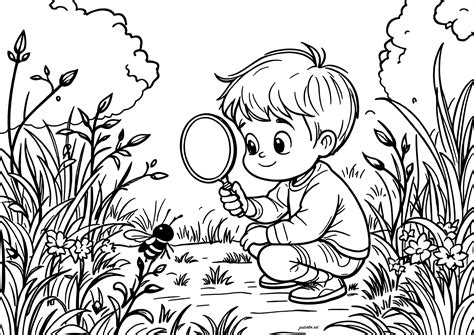 Bambini che osservano un fiore