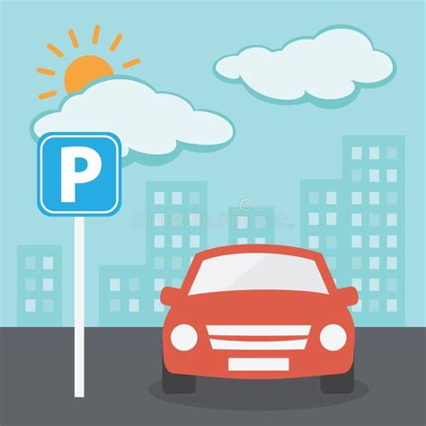 illustrazione di parcheggio custodito con telecamere