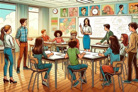 Aula con studenti e istruttore che illustra un software diagnostico