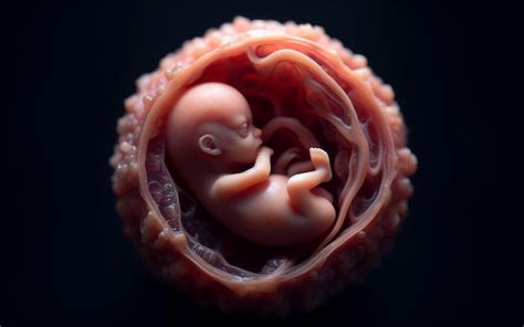Feto nell'utero materno che riceve nutrimento
