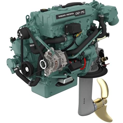 Motore Volvo Penta con filtro olio evidenziato