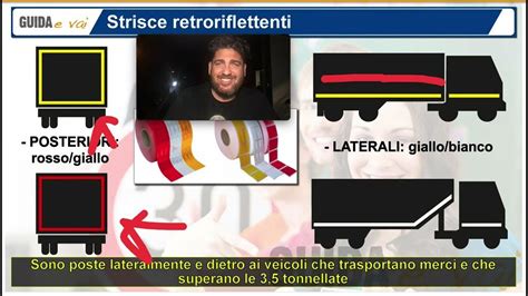 Strisce retroriflettenti su veicolo commerciale