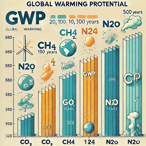 Infografica che illustra il concetto di Global Warming Potential (GWP) dei diversi refrigeranti