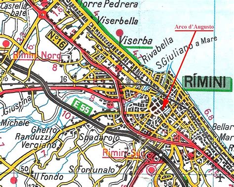 Mappa dei percorsi dei trenini di Rimini