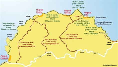 mappa sentieri escursionistici del deserto delle Agriate