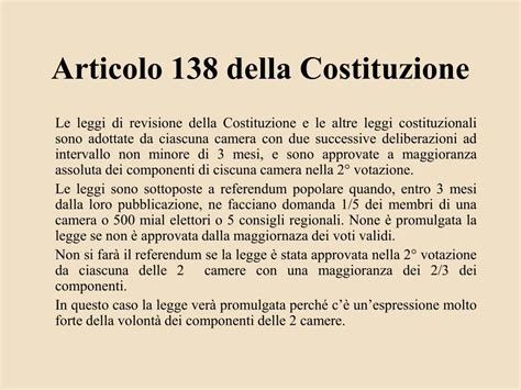 Articolo 138 della Costituzione italiana sulla revisione